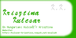 krisztina kulcsar business card